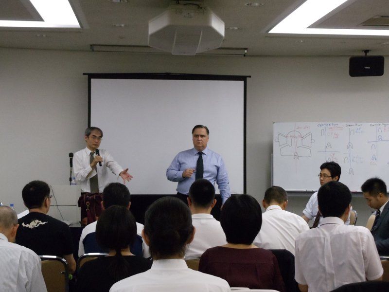 Dr. Wehner lecturing chiropractors attending his seminar in Osaka, Japan in 2010