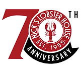 Logo for Nick's Lobster House: 70th anniversary. Red 