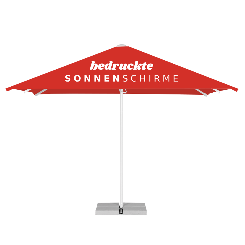 Bedruckter Sonnenschirm in rot, ohne Ventil und Volant