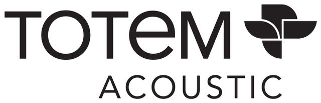 The Totem Acoustic logo, featuring black sans-serif text and a stylized abstract leaf-like icon on a white background.