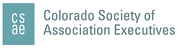 Logo for the Colorado Society of Association Executives, teal square with white letters