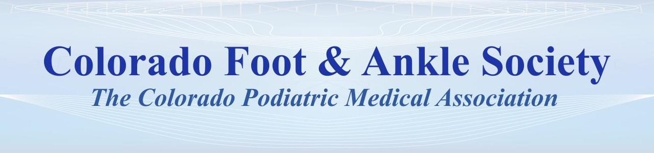 Colorado Foot & Ankle Society logo on a light blue background.