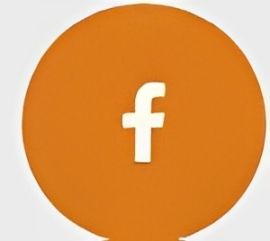 An orange circle with a white letter f inside of it