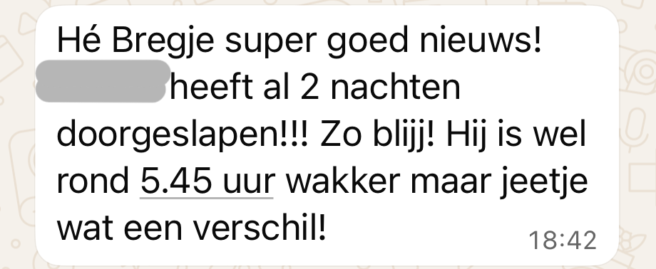 Ervaringen van ouders, via Whatsapp aan Rust en Slaap