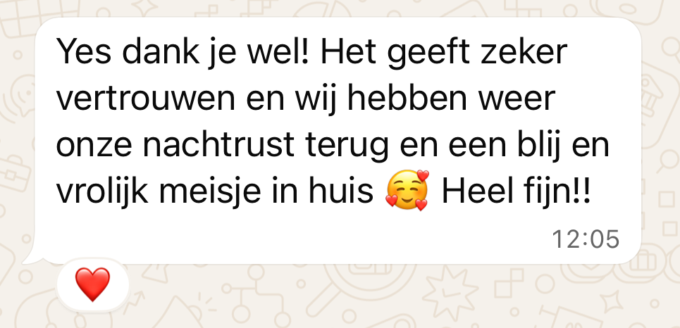 Ervaringen van ouders, via Whatsapp aan Rust en Slaap
