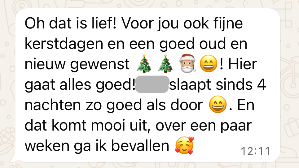 Ervaringen van ouders, via Whatsapp aan Rust en Slaap