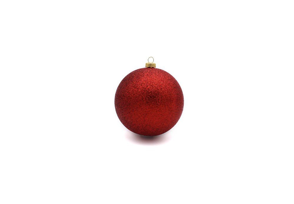 Sfere di Natale rosse glitterate