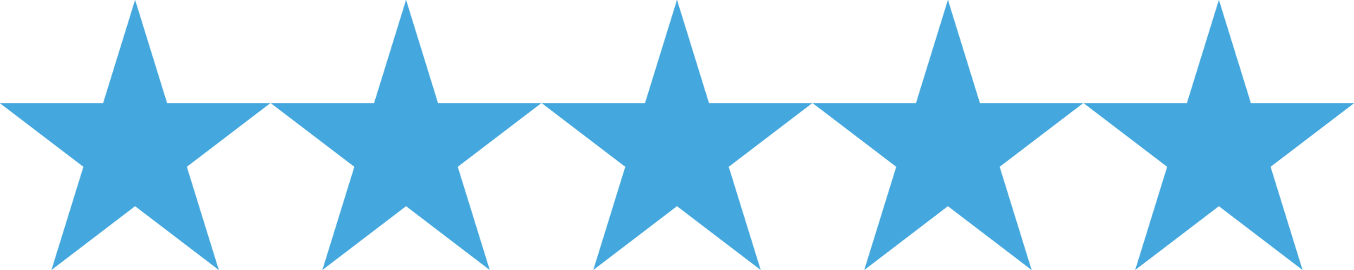 Five blue stars in a row.
