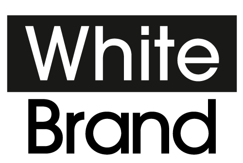 Un logo in bianco e nero per il marchio bianco.