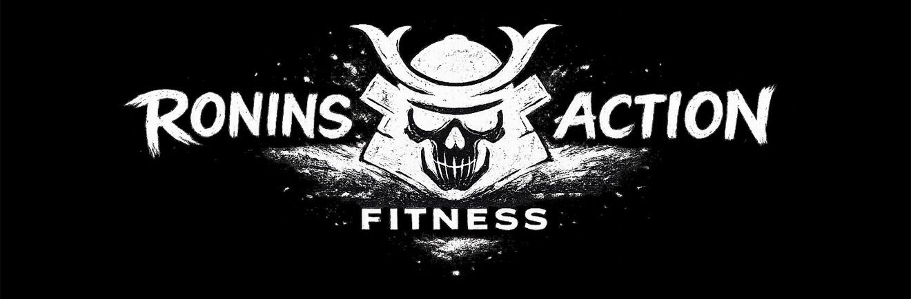 Ronins in Action Fitness logo in white on a black background