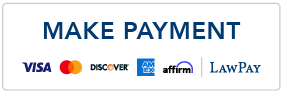 A make payment button with visa discover and lawpay logos.