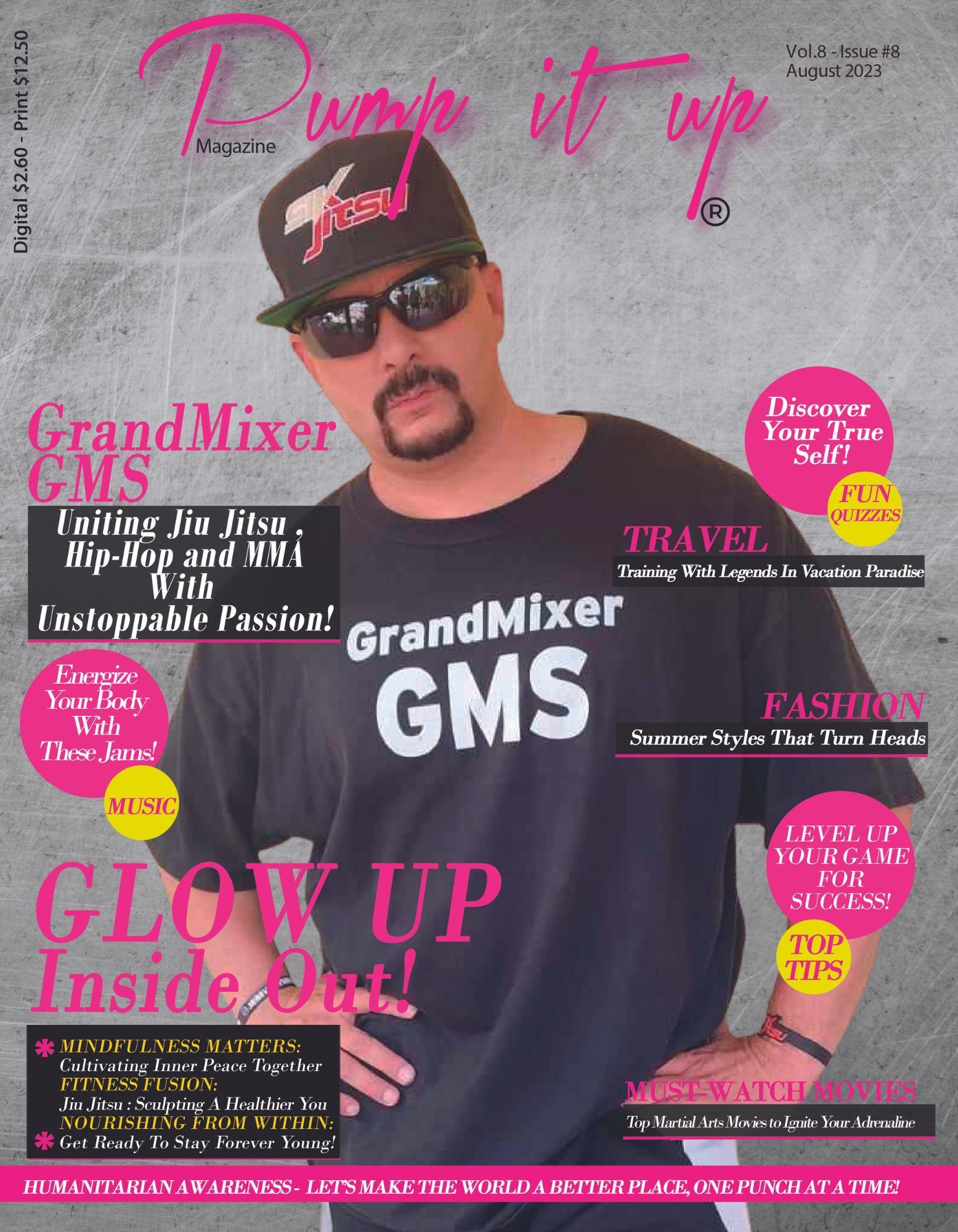 A man is on the cover of a magazine called pump it up