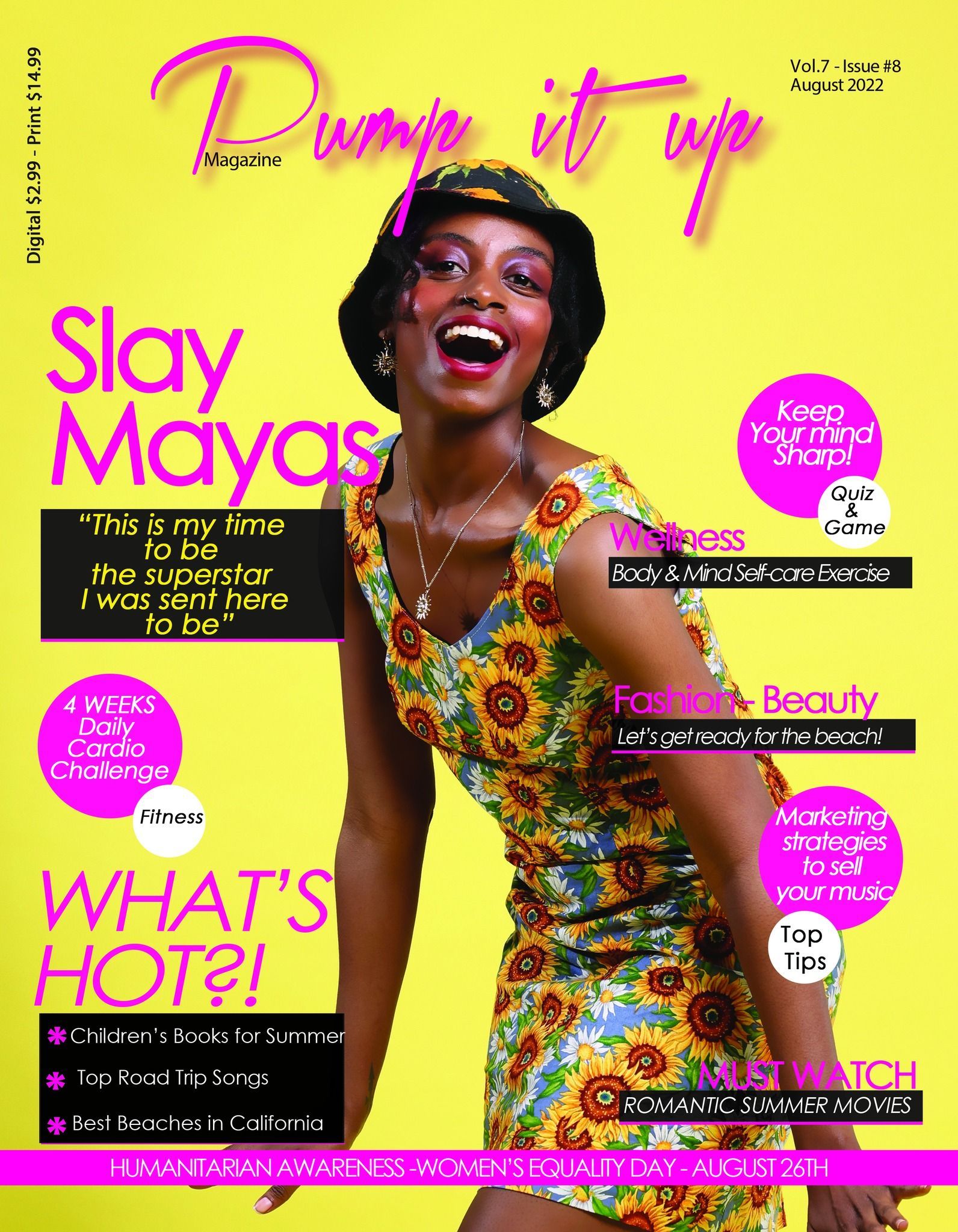 A woman is on the cover of a magazine called pump it up