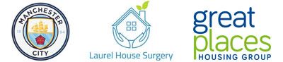 Manchester city laurel house surgery and great places housing group logos