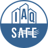 A blue and white logo that says safe on it