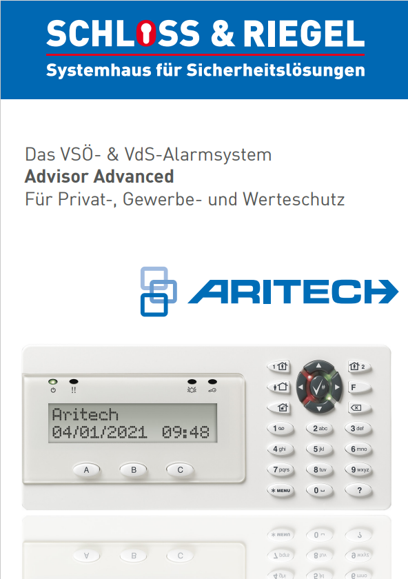 Erste Seite der Brochure Aritech.
