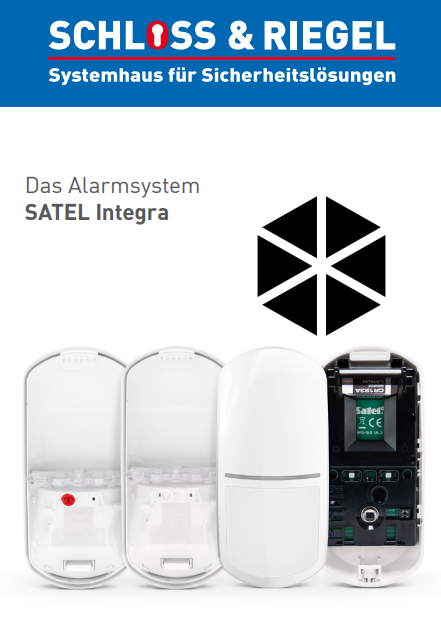 Brochüre Alarmsystem SATEL Integra erste Seite.