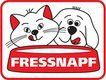 Logo von Fressnapf: Eine Katze und ein Hund sitzen auf einer roten Schüssel.