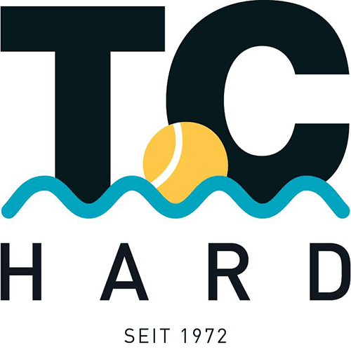 Das Logo von TC Hard zeigt einen Tennisball im Wasser.
