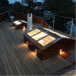 upgraded lighting on historical boat