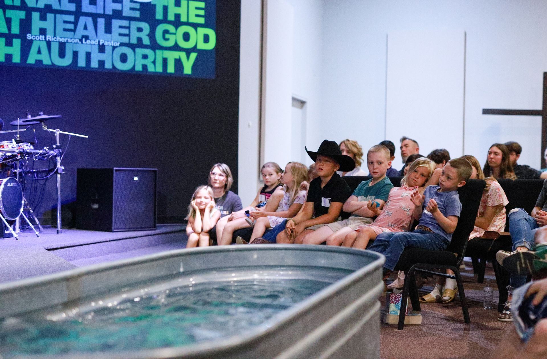 People sitting, discussing and smiling