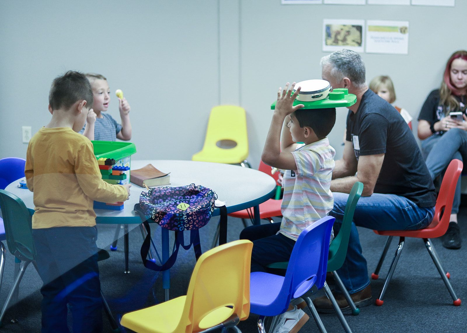 Kid learning in class