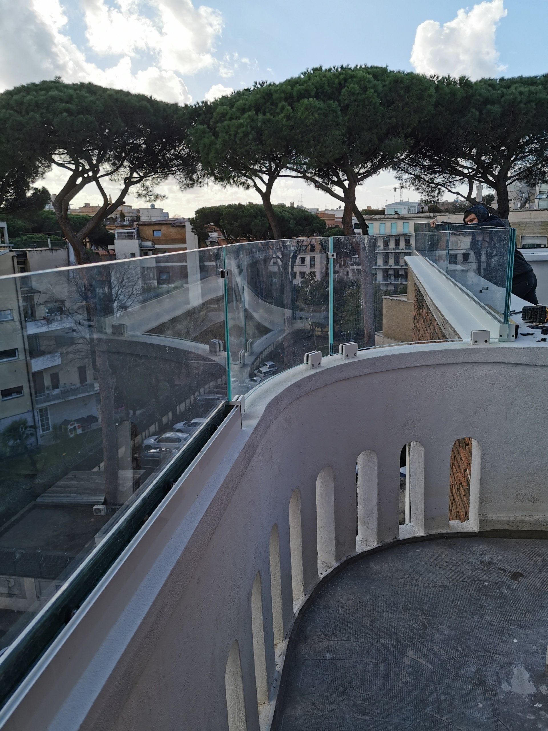 balaustre in vetro a Roma