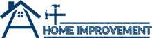 Logo of "A Home Improvement" with a house, hammer, and text in blue.