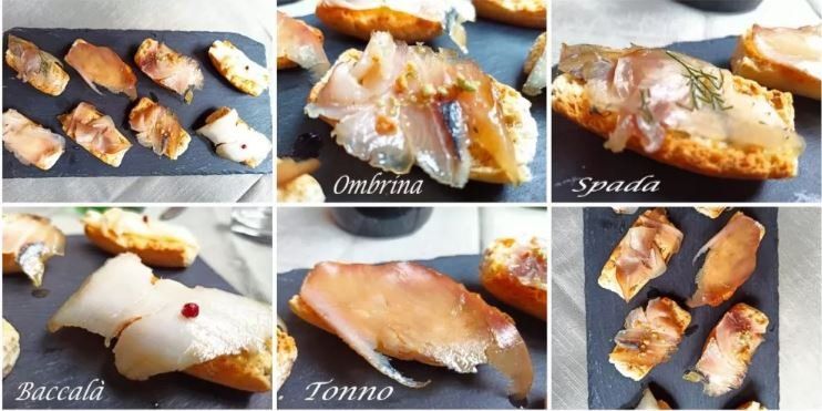 Crostini con tonno e pesce spada