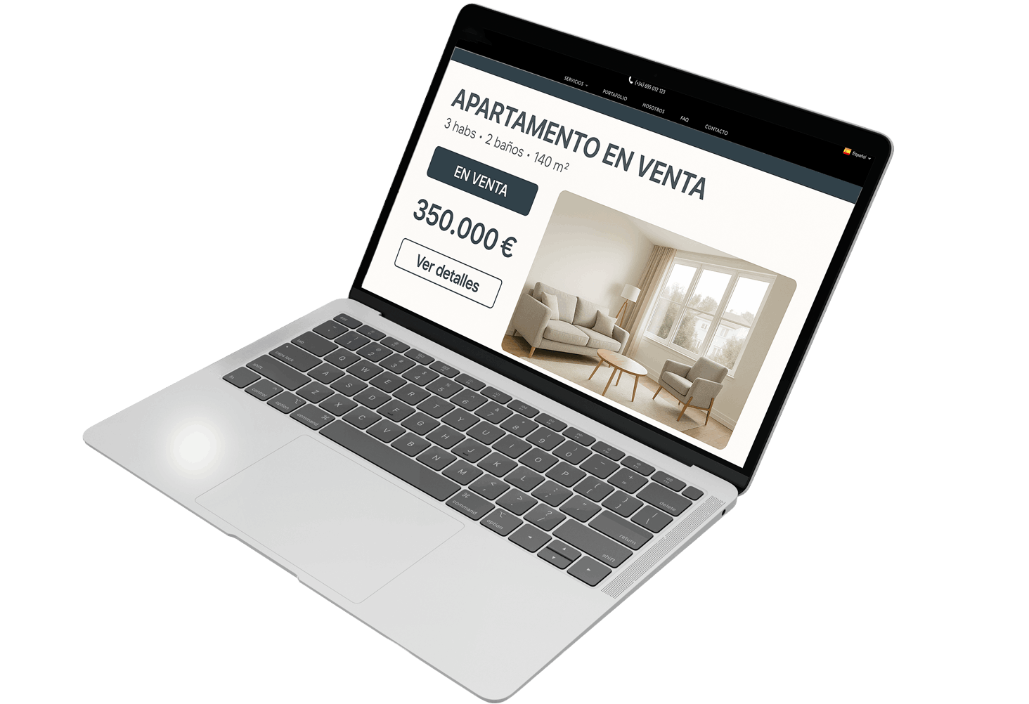 Foto de un diseñador con una website