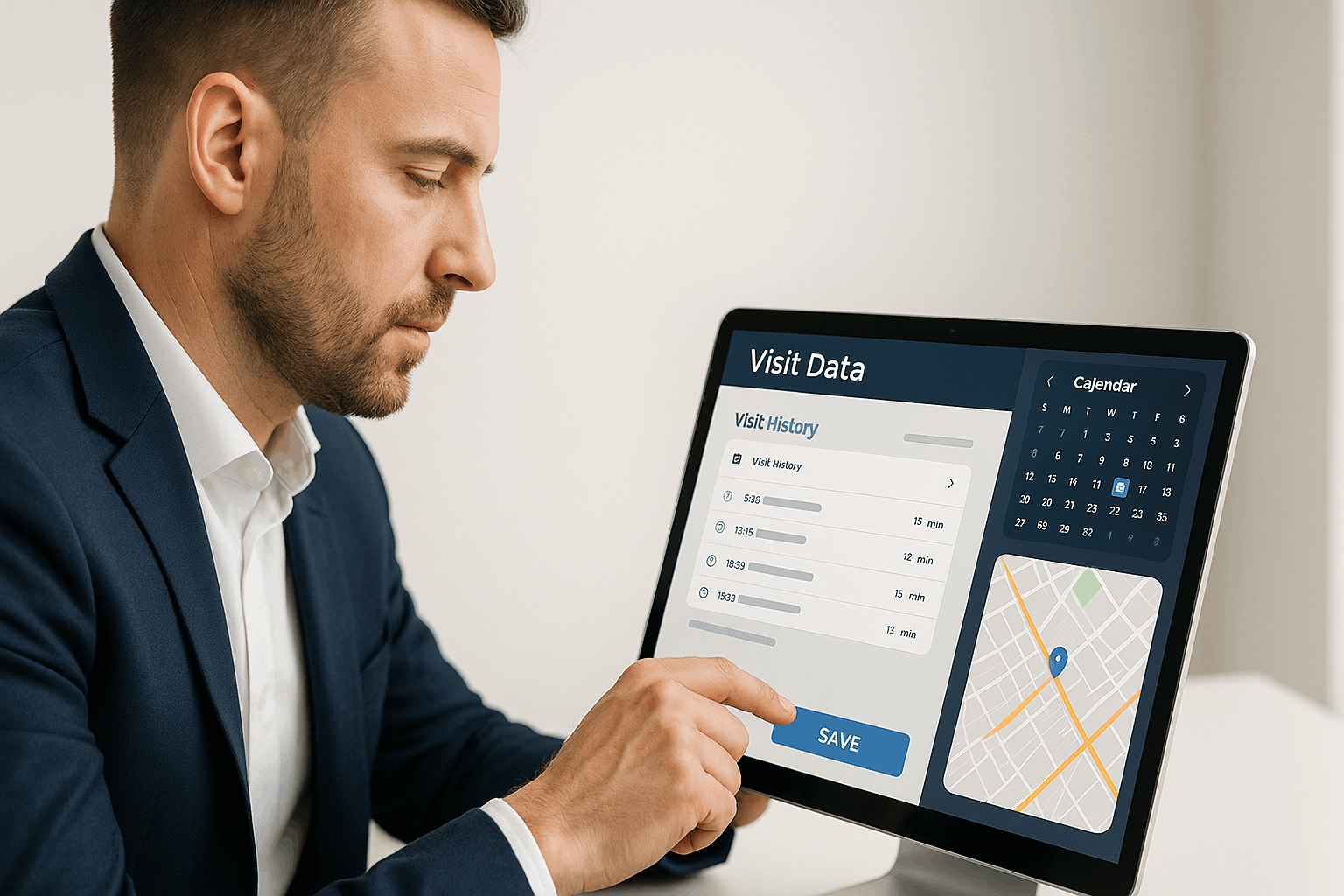 Agente inmobiliario con una ficha