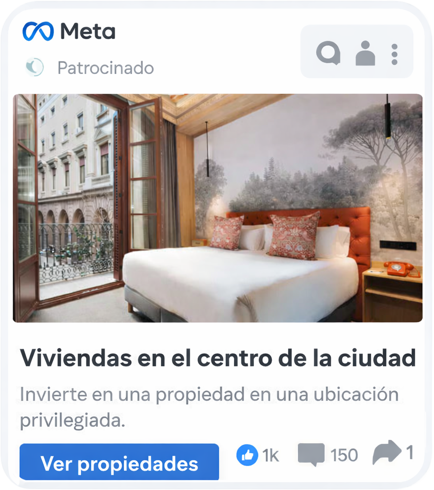 Ejemplo de anuncio meta