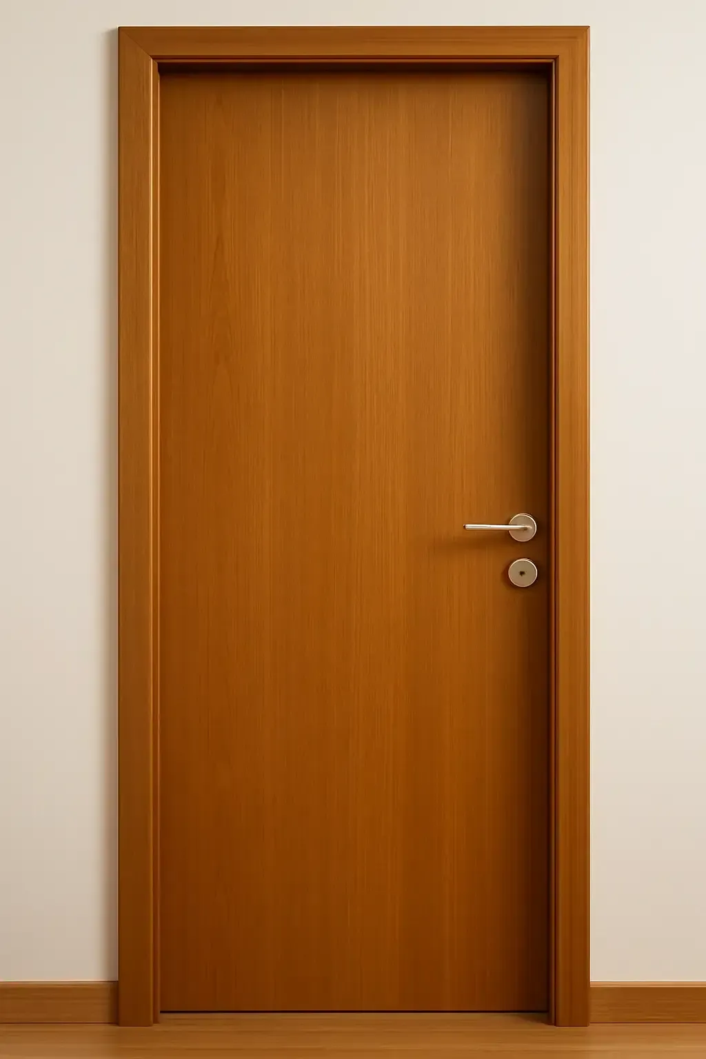 Puerta madera barnizada