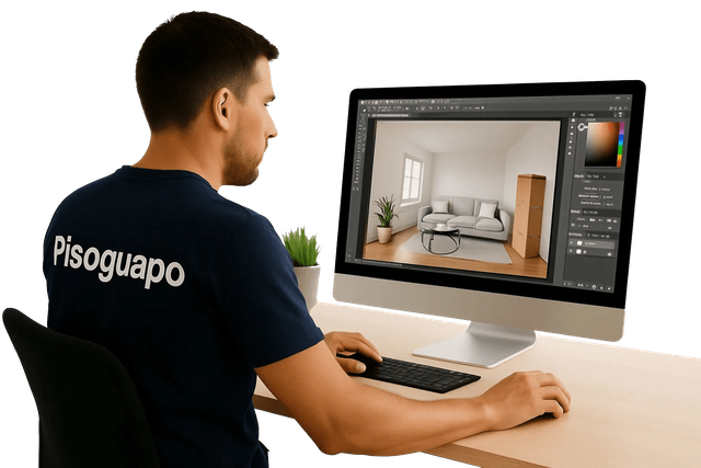 Foto de un diseñador decorando un piso