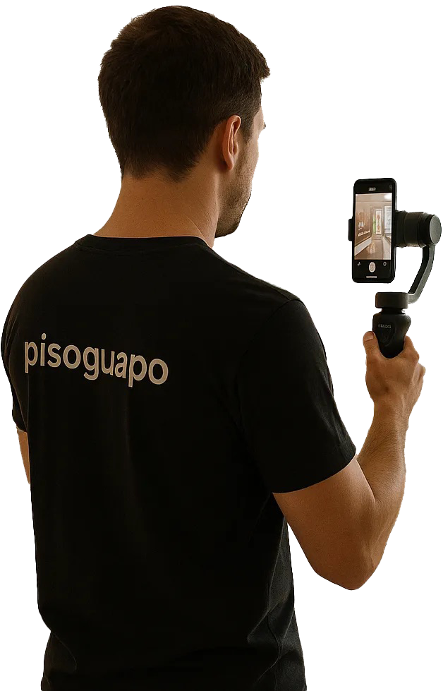 Foto de una persona con gimbal movil