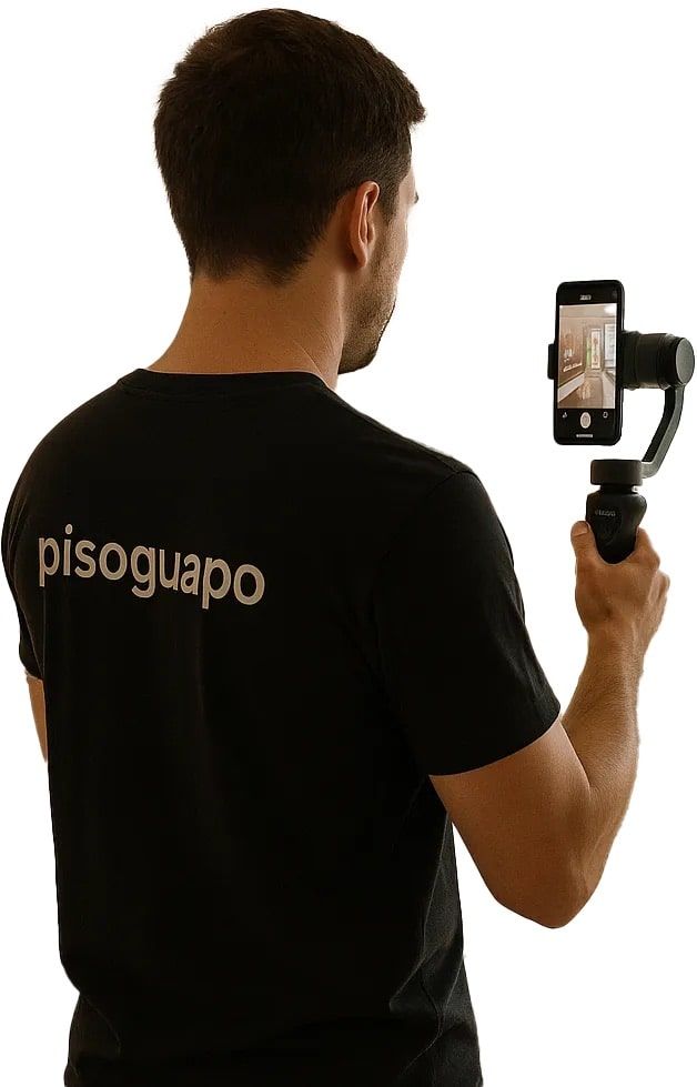 Foto de una persona con gimbal movil