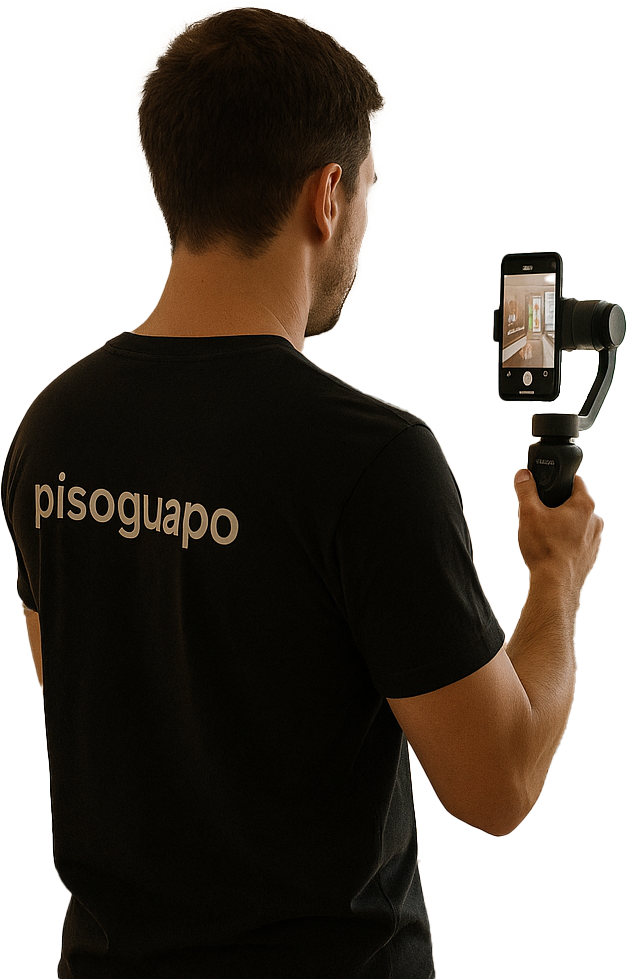 Foto de una persona con gimbal movil