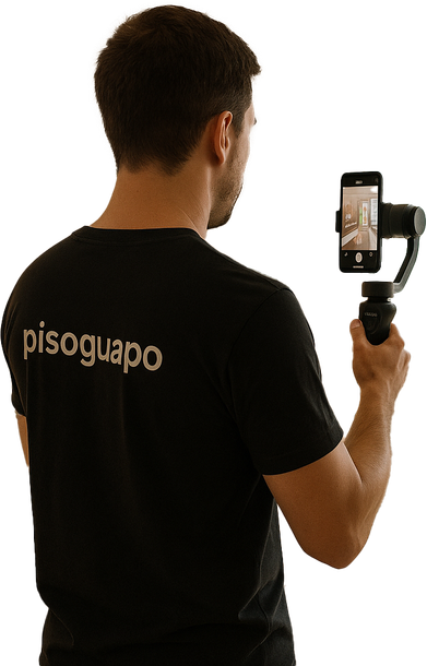 Foto de una persona con gimbal movil