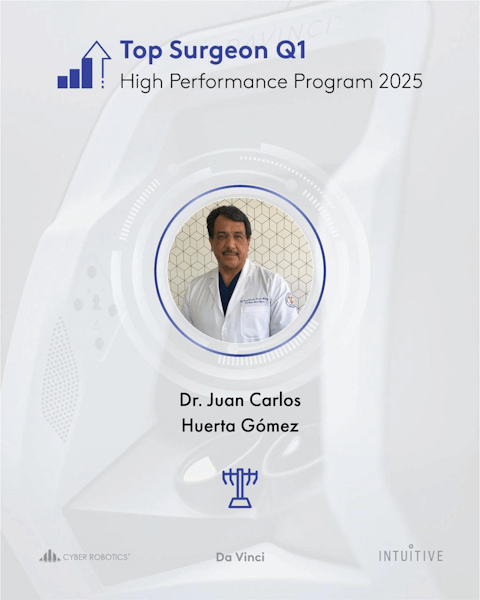 Top Robotic Surgeon 2025 - Dr. Juan Carlos Huerta Gómez - Urólogo Oncólogo