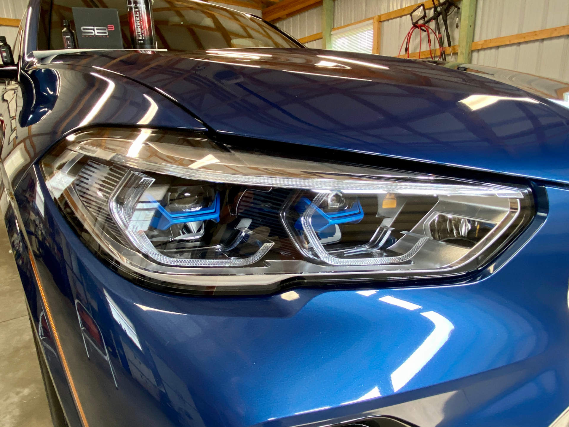 blue bmw after a service at EG Automotive Detailing