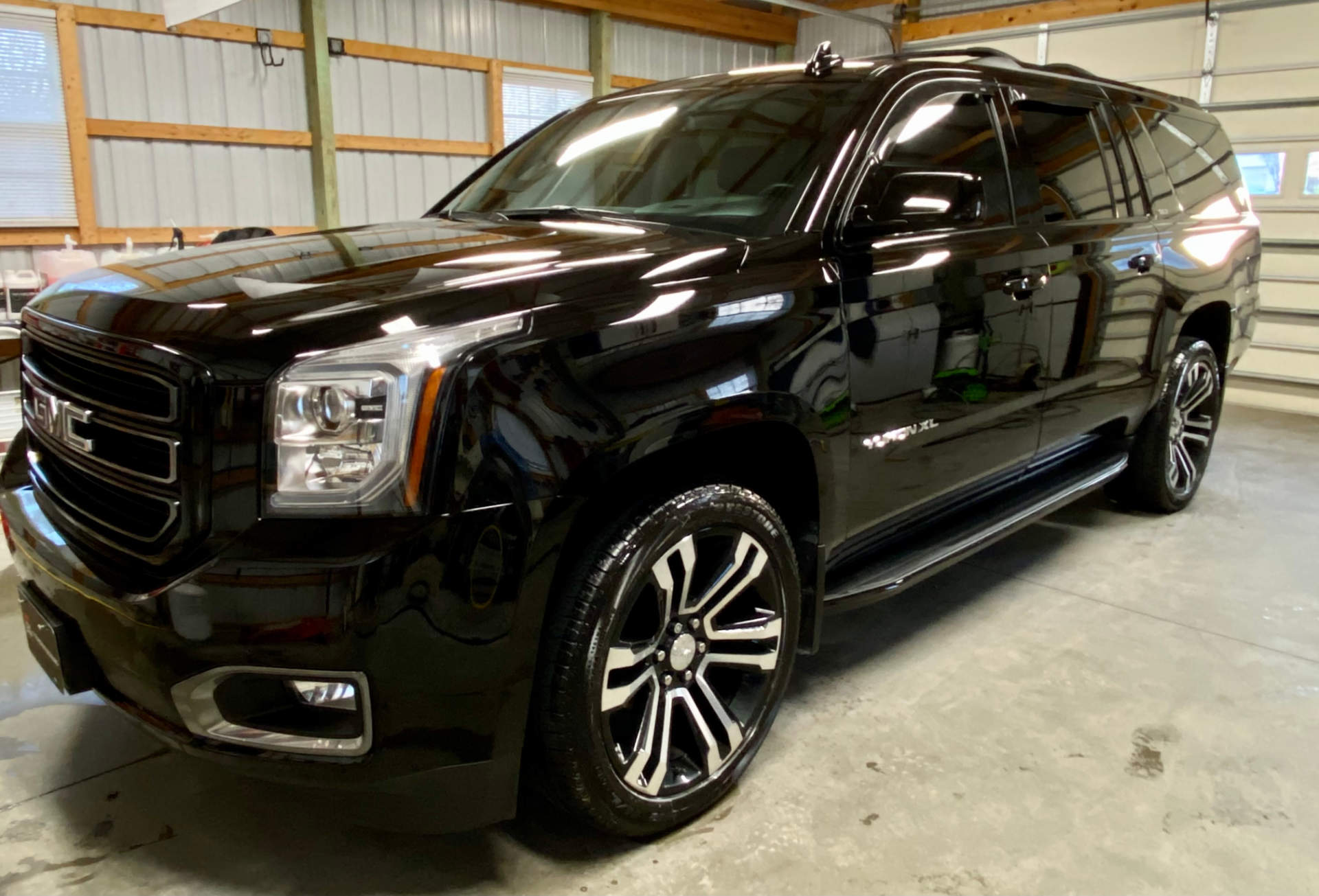 black gmc yukon after a service at EG Automotive Detailing