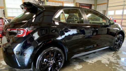 black car freshly detailed at EG Automotive Detailing