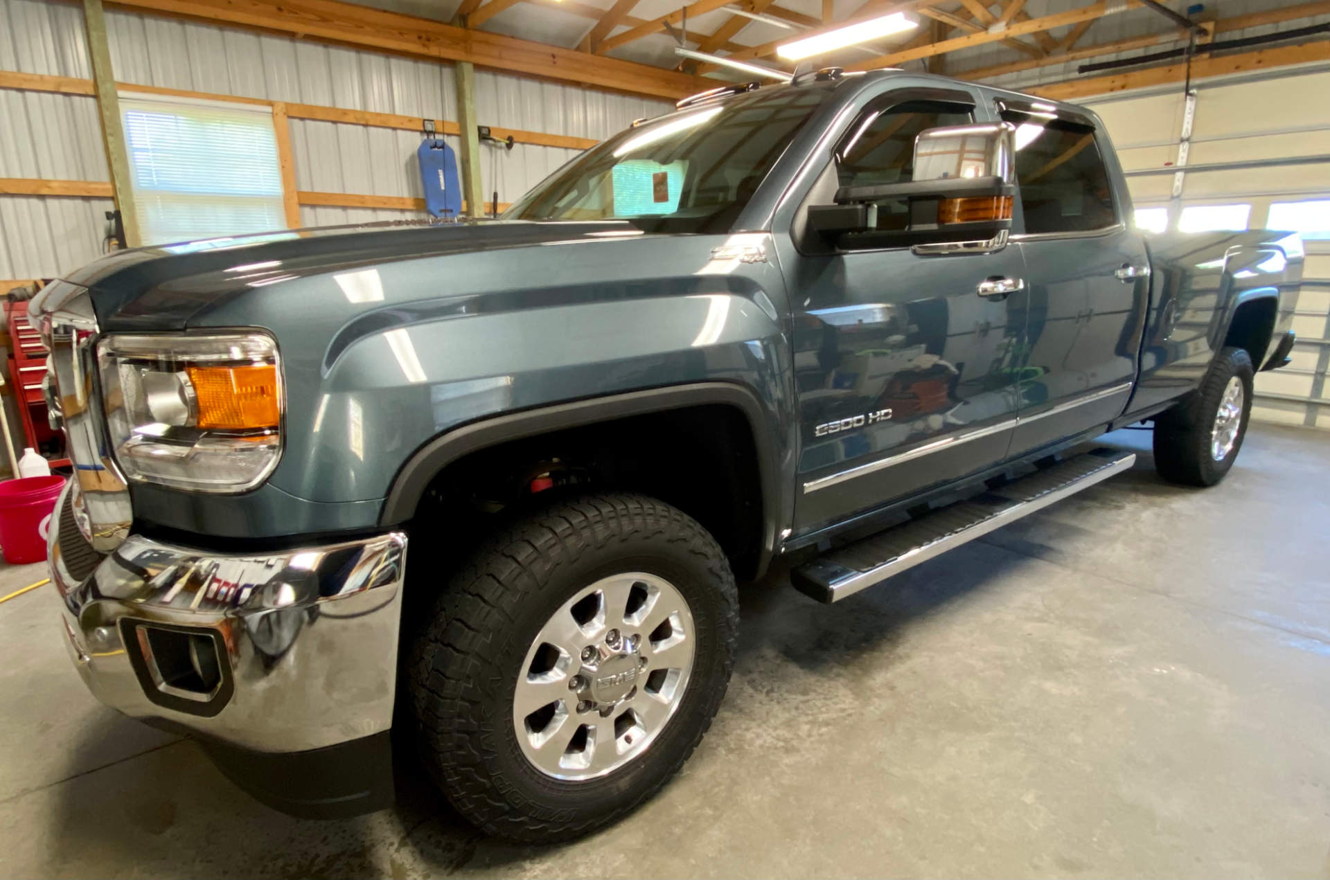 blue chevy after a service at EG Automotive Detailing