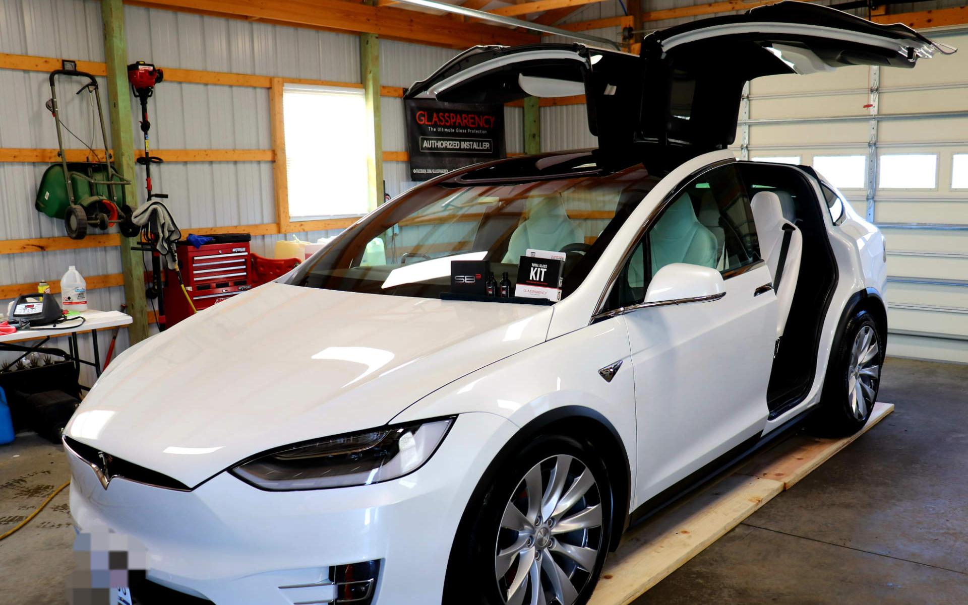 white tesla model x after a service at EG Automotive Detailing