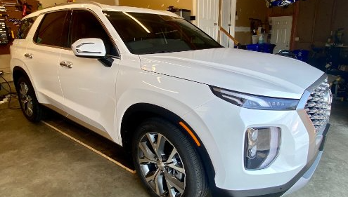 white car after a ceramic coating at EG auto detailing