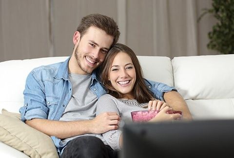 Couple Watching Movie on TV - Residential in North Attleboro, MA