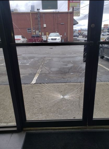 Broken glass door — Greater Nashville, TN — All Star Glass