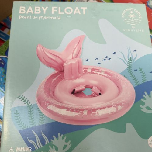 Coconut Grove by Sunnylife -Baby Girl Inflatable Pool Float Toy Pearl the Mermaid Pink-Age 12-24 Months