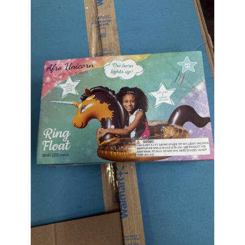 Afro Unicorn 68� LED Horn Float � Pool Float � Girls � Gold