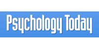 The logo for psychology today is blue and white.